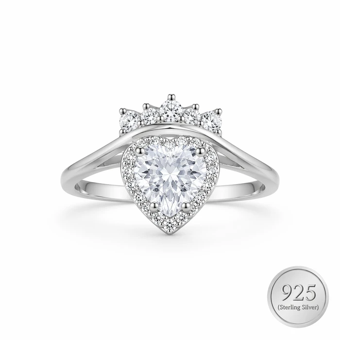 Pear Halo Crown Ring