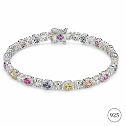 Rainbow Halo Tennis Bracelet