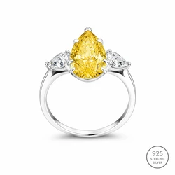 Yellow Pear Solitaire Ring
