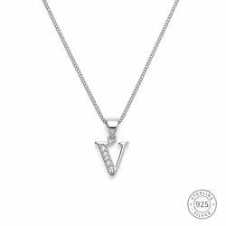 Initial V Necklace